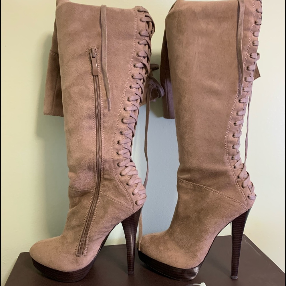 Suede Thigh high boots (Worn 1 time)